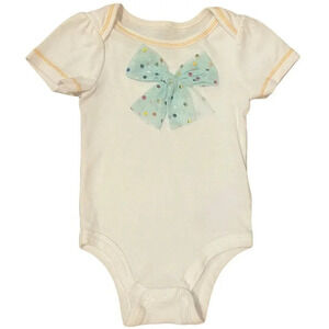 12 Month One Piece With Blue Tulle Bow